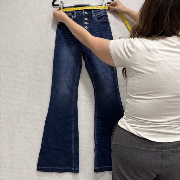 KanCan Jeans Womens 3/25 High Rise Curvy Flare Button Fly Stretch KB6026D-CV - Picture 3 of 12